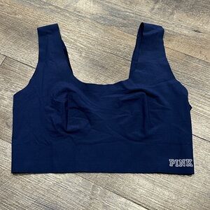 Pink Victoria’s Secret Seamless Navy Blue Sports Bra Medium